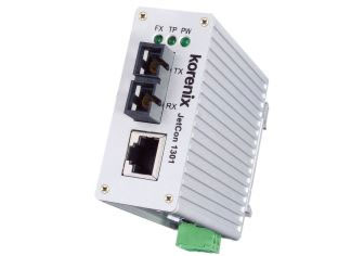Korenix: JetCon 1301 Slim-sized Fast Ethernet to Fiber Media Converter 